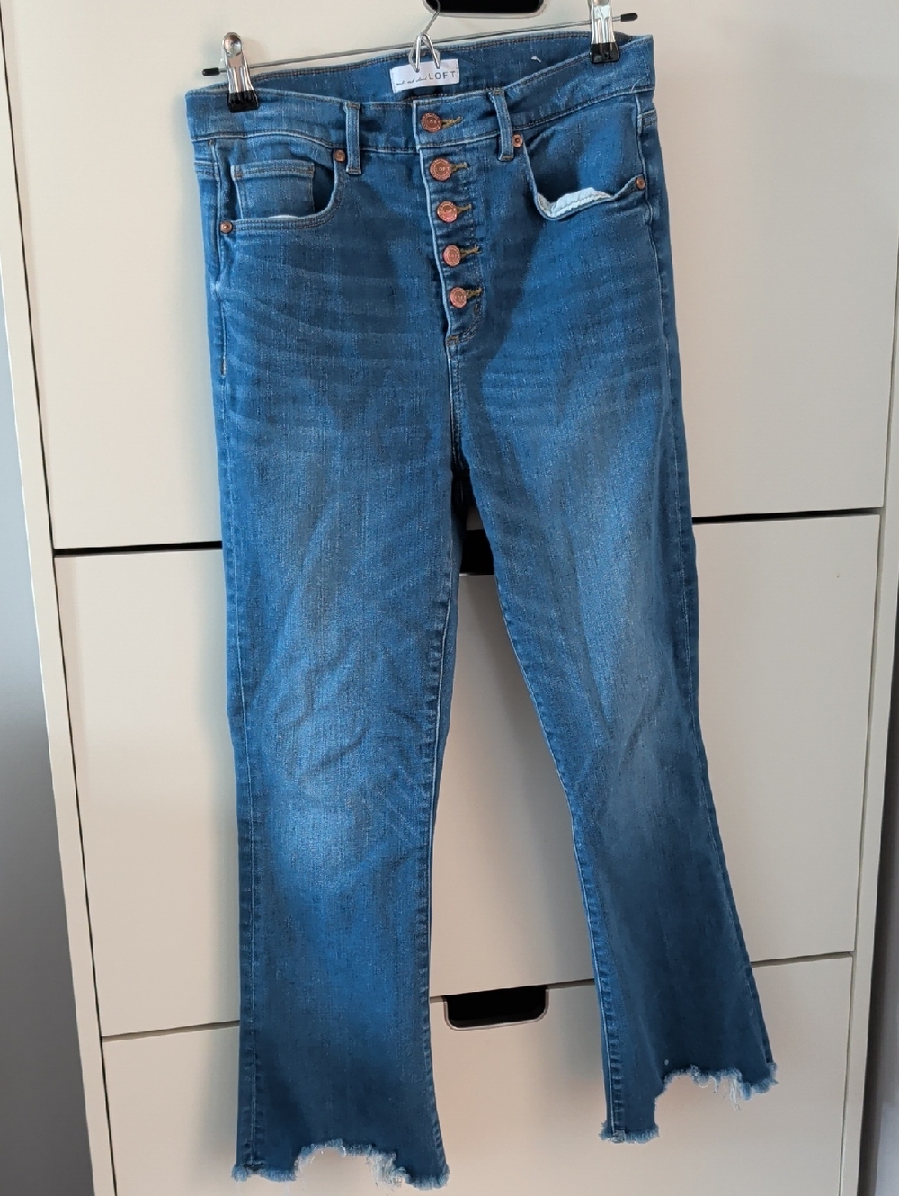 LOFT - Chewed Hem High Waist Kick Crop Jeans - 10
